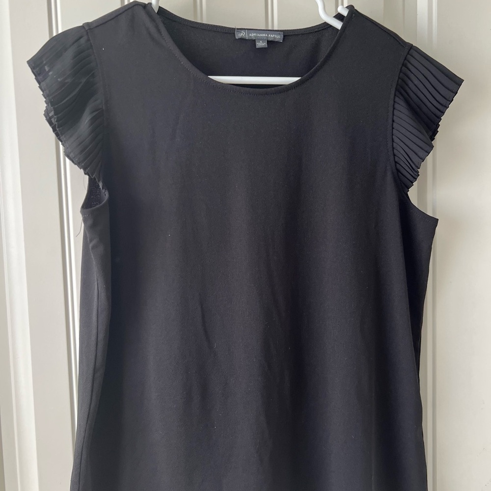 Adrianna Papell Black Ruffle Sleeve Blouse
